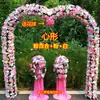 Arco de Flores Completas Estilo Europeo Arco de Flores de Seda Arco de Flores de Seda en Forma de Corazón Decoración de Habitación de Boda Arreglo de Escena para Ceremonia de Apertura