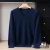 Suéter de Cachemir 100% para Hombre con Cuello en V Otoño/Invierno 2025 Nuevo Top de Punto Casual Capa Base Suéter de Cachemir
