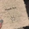 Viento Frío Penetración de Hielo Piedra Ojo de Gato Cadena de Clavícula Collar de Mariposa Exquisito Alto Valor de Color Explosiones de Mujer