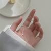 Anel de prata Nalan S925 brilhante com três camadas de contas simples ajustável puxar pulseira de corrente de contas J8774