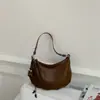 Bolsa Transversal Estilo Retro Couro com Cera de Óleo Formato Dumpling 2026 Novo Estilo Tendência Versátil Bolsa Transversal Super Quente Nicho Bolsa de Ombro Único Sob o Braço