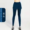 Pantalones de Yoga Nuevos para Mujer, Falso Dos Piezas, Cintura Alta, Levanta Glúteos, Adecuados para Correr y Entrenar al Aire Libre, Pantalones Largos Elásticos Ajustados, Pantalones de Fitness de Secado Rápido