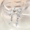 Pendientes de plata de ley s925 con elegantes ramas y diamantes incrustados, joyería de plata de moda coreana para mujer.