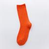Meias de Algodão Koreanas Coloridas para Outono e Inverno, Estilo Japonês, Novas, Cor Pura, Comprimento Médio, Felpudas, Respiráveis, Absorventes de Suor, Tendência