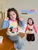 Suéter grosso para meninas para outono e inverno de 2025, novo suéter de tricô estiloso para crianças, roupa de inverno, blusa de desenho animado para bebês meninas