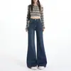 Jeans acampanados juveniles color naranja # verde, no ajustados, de cintura alta, holgados, adelgazantes, favorecedores, modernos, versátiles, pantalones de largo completo