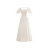 Vestido de Novia Blanco Satinado Ligero Estilo Francés 2026 Modelo Nuevo, Vestido de Novia para Registro de Matrimonio, Vestido de Compromiso, Vestido de Recepción, Vestido de Novia Ligero al por Mayor