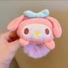 Sanrio Cor Tecida Outono e Inverno Corda de Cabelo Infantil Desenho Animado Fofo Meninas Elástico de Borracha Acessório de Cabelo Elástico Alto Durável Tiara