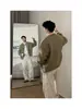 Direto da Fábrica Estilo Japonês Masculino Retrô Gola Redonda Falso Duas Peças Cardigã Outono/Inverno Solto Casual Tricô Toque de Luxo