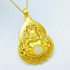 Pingente de Buda Maitreya em Jade Hetian com Dourado Brilhante Incrustado, Adorno de Cabeça de Guanyin em Jade Verde, Buda Barrigudo em Jade Branco, Cabeça de Buda