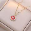 Colar feminino zircônia vermelha malha full diamond micro-incrustado design Colar temperamento rede social pingente simples corrente clavícula