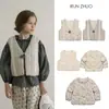 Preventa: Chaleco acolchado estilo pastoral LOU Otoño/Invierno 2026, linda prenda exterior de manga larga de lana de cordero para niñas