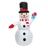 Adorno de Muñeco de Nieve Inflable Navideño de 1.2m con Luz LED Iluminado para Decoraciones de Festival en Patio Exterior y Césped
