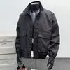 Chamarra de trabajo para hombre con bolsillos grandes, tipo aviador, adecuada para primavera y otoño, estilo americano, casual, corte holgado y diseñada para actividades al aire libre