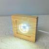 Base de Lámpara Luminosa de Madera Maciza con Tallado Interno Cuadrado y Base de Cristal, Artesanía Creativa de Luz de Noche con Interruptor USB al por Mayor