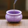 Queimador de incenso e porta-incenso de cerâmica roxo lilás feito de fábrica para uso doméstico, base e suporte de incenso de estilo chinês para interior de alta qualidade
