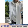 Camisa Chaqueta de Patrón Espiga de Trigo Estilo Ligeramente Maduro para Hombre Tendencia Nueva Simple Casual Holgada Versátil Cardigan Camisa de Manga Larga