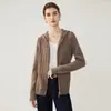 Cárdigan de Cachemir con Cremallera y Capucha 2026 Otoño/Invierno Nuevo para Mujer Camisa Base de Punto Trenzado Elegante Holgado Adelgazante Abrigo
