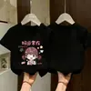 Camiseta Infantil de Manga Curta, Roupa de Verão para Meninas, Top de Algodão Puro com Estampa de Desenho Animado e Gola Redonda, Camiseta Básica Respirável Casual para Crianças de Meia-Idade e Grandes