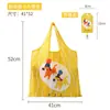 Bolsa de Compras Gato de Desenho Animado Grande Capacidade Viagem Portátil Bolsa de Armazenamento Bolsa de Compras Dobrável