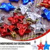 Decorações para o Dia da Independência dos EUA Festa do Dia do Trabalho Árvore de Natal 4,5 cm Estrela de Cinco Pontas Pequena Tridimensional de Natal