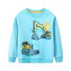 Roupas Infantis Europeias e Americanas Fornecimento de Primavera Transfronteiriço Moletom Infantil Pulôver Gola Redonda Escavadeira Menino Roupas de Bebê Distribuição Atacadista