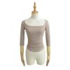 Camisa básica de cuello cuadrado francés blanco, cuello bajo, manga media, para mujer, estilo primavera y otoño, ceñida a la cintura, manga interior tres cuartos.