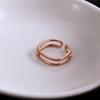 Anillo Abierto Simple de Moda Cobre Chapado en Oro Real Juego de Doble Capa Zircón Anillo Cuadrado Diseño Nicho Anillo para Dedo Índice para Mujer