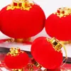 Farolillos Mini Rojos para Bodas, Colgantes Festivos para Balcones e Interiores, Colgantes de Farolillos Pequeños con Terciopelo para Bonsáis de Año Nuevo en Exteriores