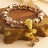 Han Yu Yuan Polvo de Oro Lámina de Plata Vidrio Gris Fragante Pulsera de Pulsera para Mujer Templo 2023 Nueva Pulsera Duobao Regalo