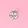 Colgante Redondo Acompañante de Estrella y Luna Plata S925 Plata Tailandesa Retro Colgante de Estrella Luna DIY Accesorios para Pulsera de Pareja