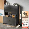 Estante de cocina de pie multicapa, gabinete para horno de microondas, aparador multifuncional de acero al carbono, encimera de losa de roca, gabinete