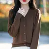 Cárdigan de Punto con Lentejuelas de Lana Fina con Cuello en V Estilo Nuevo Primavera y Verano 2026 Chaqueta Superior de Diseño Elegante para Mujer