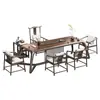 Mesa de Té Grande de Madera Maciza, Juego de Mesa de Té para Recepción de Oficina, Combinación de Mesa de Té y Sillas al por Mayor, Juego de Mesa de Té y Sillas