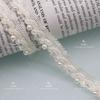 Cinta de perlas de encaje hechas a mano con borde de cristal tejido blanco, accesorio de boda para vestido cheongsam antiguo