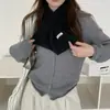 Em Estoque Atacado do Fabricante Cachecol Cruzado Feminino Outono e Inverno Aquecedor de Pescoço com Malha de Lã Mesclada, Bonito e Doce