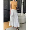 Sinan Diseño de Nicho Irregular Volantes Falso Dos Piezas Cintura Alta Holgada Falda Línea A Sn9011