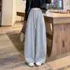 Pantalones anchos estilo perezoso para mujer, nueva colección otoño 2026, corte holgado, efecto adelgazante, tela fluida, diseño de pierna recta, hasta el suelo, casual y versátil para dos looks diferentes