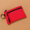 Mini monedero de lona, billetera pequeña portátil multifuncional con cremallera, tarjetero, bolsa de almacenamiento para llaves y auriculares para deportes al aire libre