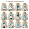 Gran Venta en Stock Bolsa de Regalo con Cordón de Enano Navideño Cascanueces Caricatura Bolsillo de Lino con Cordón Bolsa de Regalo Navideña
