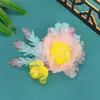 Nuevo Diseño Original Hecho a Mano Amarillo Antiguo Degradado Rosa Peonía Pasador para el Cabello Tocados Hanfu Maquillaje Hecho Flor Caliente Accesorios para el Cabello