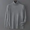 Baicai Rong Suéter Nuevo de Lana Pura Otoño/Invierno para Hombre Cuello Solapa Tejido de Punto Negocios Casual Simple Capa Base de Punto