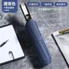 Sombrilla Semi-Automática de Diez Varillas, Doble Propósito para Sol y Lluvia, Plegable, Reforzada y Resistente, Recubrimiento Negro para Protección Solar, Sombrilla de Negocios