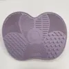 Almohadilla de Silicona para Limpiar Manzanas Cepillo Limpiador de Brochas de Maquillaje Almohadilla Especial con Ventosa Almohadilla Pequeña de Manzana Fábrica Punto de Venta Al por Mayor