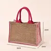 Bolso de Lona Patchwork Rayado Personalizado de Gran Capacidad Moda Transfronterizo Bolso de Mano de Alta Apariencia Bolso de Hombro Único