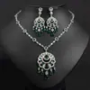 Conjunto de dos piezas de joyería con colgante de gota de agua, borlas y pendientes de circonita y diamantes de imitación de estilo étnico bohemio europeo y americano.