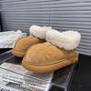 Botas Femininas com Dedão de Fora 2026 Novo Estilo de Inverno, Sapatos de Algodão com Forro de Pelúcia, Macios e Quentes, Impermeáveis, Antiderrapantes, Botas da Moda