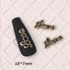 Arte de unhas joias vintage atacado liga urso laço Pérola letras de amor feito bronze antigo decoração de unhas