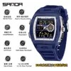Reloj Deportivo Sanda de Doble Pantalla para Estudiantes de Secundaria, Montañismo al Aire Libre, Hora Mundial, Resistente al Agua, Cuenta Atrás, Versátil, Elegante Reloj Electrónico