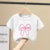 Camiseta de Manga Curta 100% Algodão Puro para Meninas Verão Nova Moda Estilo Coreano Desenho Animado Gola Redonda Top Soltinho para Crianças de Meio e Grande Porte